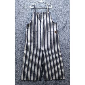 NWOT Jaded Gypsy Striped Wide Leg Overalls Size L/XL Bohemian Festival Blue